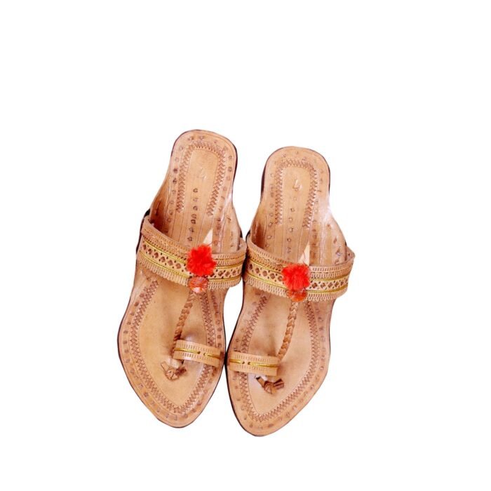 Light Brown Korari leather chappal for women <div class="woocommerce-product-details__short-description"> <div class="woocommerce-product-details__short-description"> <div class="woocommerce-product-details__short-description"> The leather used in these chappals is typically cowhide, goatskin, or buffalo leather. It is tanned and treated for durability and flexibility. <strong>Comfort:</strong> Chappals are designed for comfort and ease of use. The flat soles and open design allow for breathability and freedom of movement. The leather straps typically soften with use, molding to the shape of the foot for a more customized fit. <strong>Versatility:</strong> Leather chappals are versatile and can be worn with a variety of outfits, from traditional ethnic wear like sarees and salwar kameez to casual jeans or skirts. They are suitable for everyday wear as well as special occasions. </div> </div> </div>