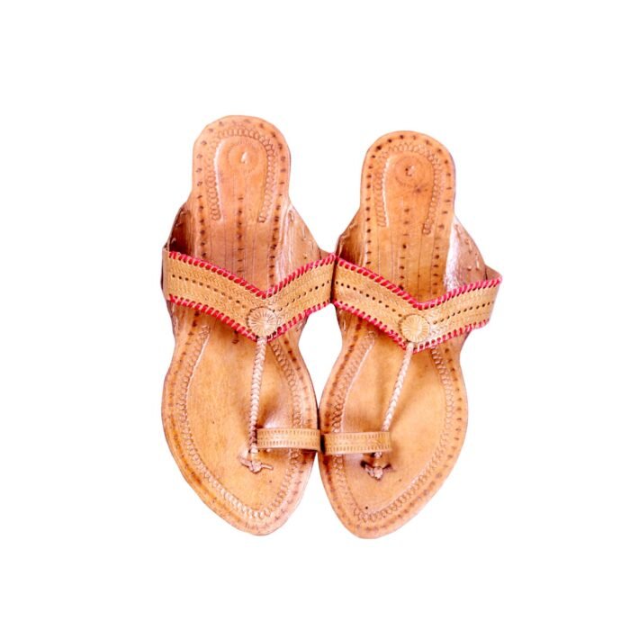 Red border Kapshi Patta Leather Chappal For Women <div class="woocommerce-product-details__short-description"> The leather used in these chappals is typically cowhide, goatskin, or buffalo leather. It is tanned and treated for durability and flexibility. <strong>Comfort:</strong> Chappals are designed for comfort and ease of use. The flat soles and open design allow for breathability and freedom of movement. The leather straps typically soften with use, molding to the shape of the foot for a more customized fit. <strong>Versatility:</strong> Leather chappals are versatile and can be worn with a variety of outfits, from traditional ethnic wear like sarees and salwar kameez to casual jeans or skirts. They are suitable for everyday wear as well as special occasions. </div>